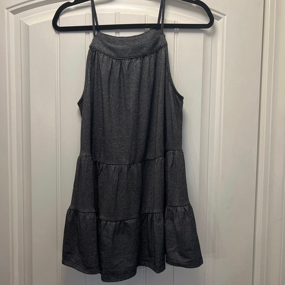 NWT GiGio Women’s Sleeveless Sparkling Spaghetti Strap Dress Size M Black Silver - Picture 1 of 6